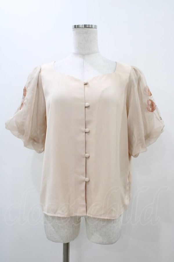 画像1: Fi.n.t / ポピー刺繍シアーバルーンスリーブブラウス Free L/ORANGE H-25-11-10-057-CA-BL-NS-ZH (1)