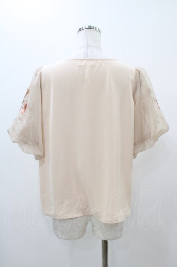 画像2: Fi.n.t / ポピー刺繍シアーバルーンスリーブブラウス Free L/ORANGE H-25-11-10-057-CA-BL-NS-ZH (2)