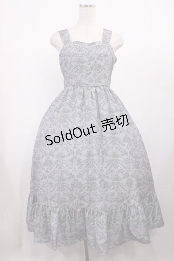 画像1: m petit by misako / MSKトワルドジュイジャンパースカート M グレー H-25-11-10-1005-LO-SK-NS-ZH (1)