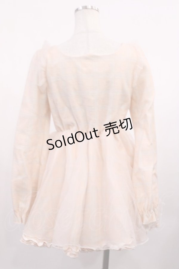 画像2: Bon21Hiz / リボンハートチェックワンピース S ピンク H-25-11-10-1015-LO-OP-NS-ZH (2)