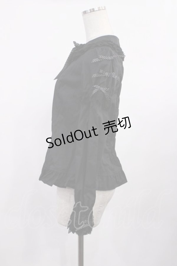 画像2: Angelic Pretty / Dot Ribbon 付け袖ブラウス Free ブラック H-25-11-10-1022-AP-BL-NS-ZH (2)