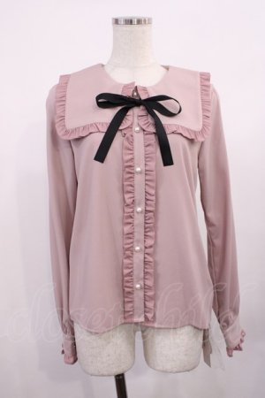 画像: Ank Rouge / スクエアカラーリボンタイブラウス M ピンク H-25-11-10-1024-CA-BL-NS-ZH