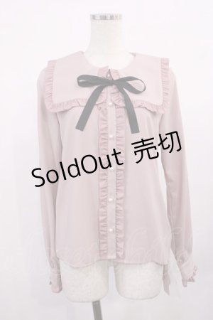 画像: Ank Rouge / スクエアカラーリボンタイブラウス M ピンク H-25-11-10-1024-CA-BL-NS-ZH