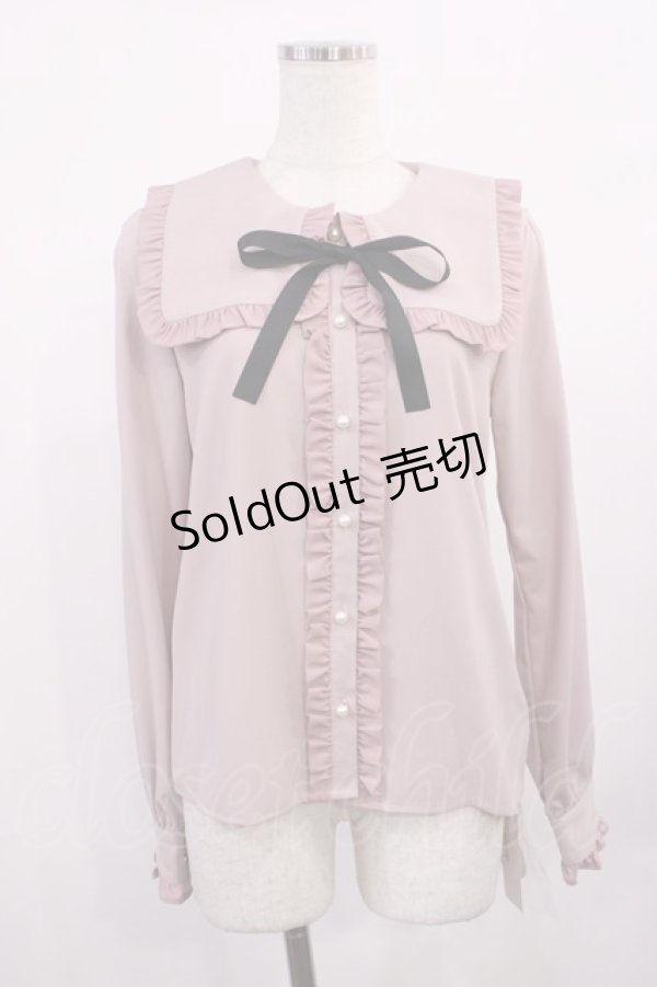 画像1: Ank Rouge / スクエアカラーリボンタイブラウス M ピンク H-25-11-10-1024-CA-BL-NS-ZH (1)