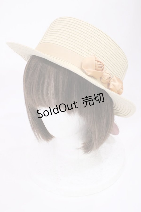 画像1: m petit by misako / AMブレードカンカン帽  ベージュ H-25-11-10-1039-LO-AC-NS-ZH (1)
