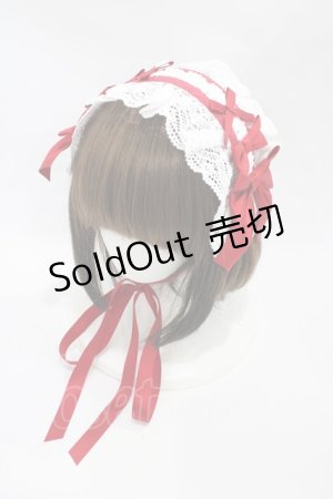 画像: axes femme kawaii / トーションレースヘッドドレス  オフ/レッド H-25-11-10-002-AX-AC-NS-ZH