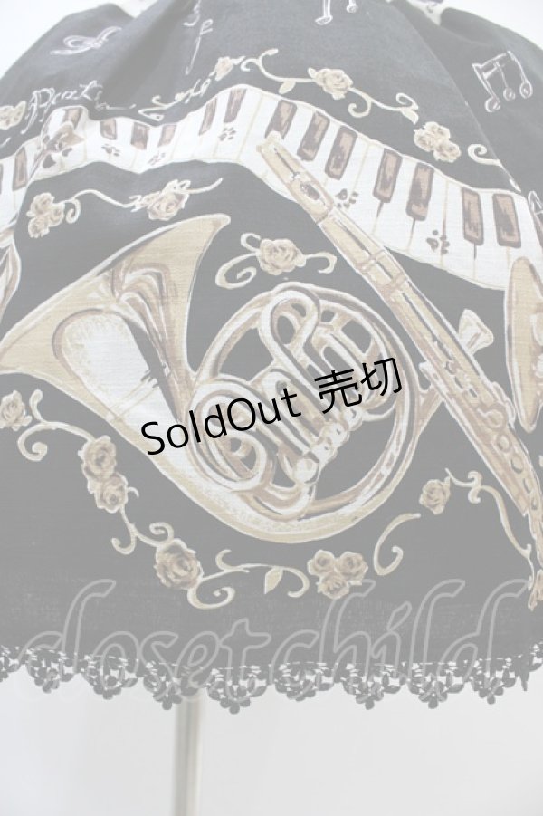 画像5: ALICE and the PIRATES / 黒猫のダンス柄ジャンパースカートI Free ブラック H-25-11-10-013-PA-OP-NS-ZH (5)