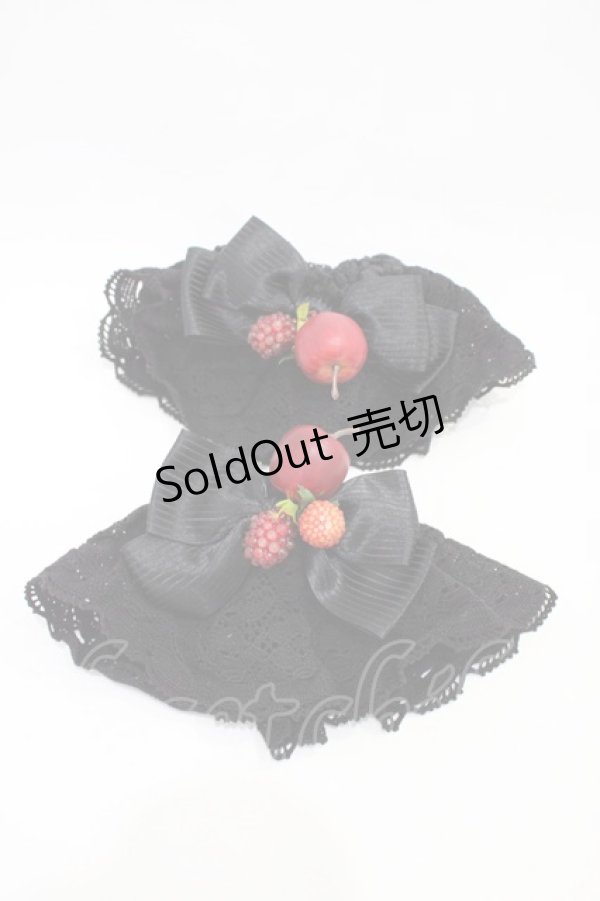 画像1: BABY,THE STARS SHINE BRIGHT / 赤いひとかけらのMarchenお袖留め  ブラック H-25-11-10-003-BA-ZA-NS-ZH (1)