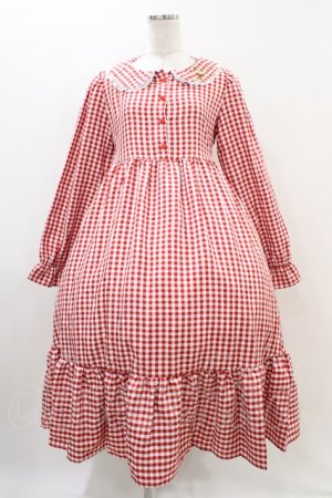 画像: FLC / 星名桜子/ギンガムチェックワンピース M レッド H-25-11-10-016-0-OP-NS-ZH