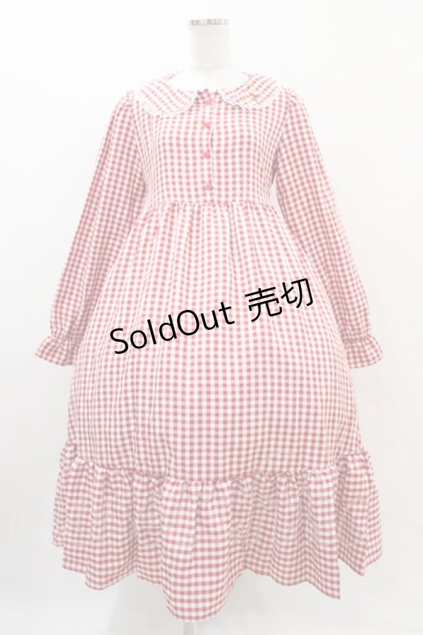 画像1: FLC / 星名桜子/ギンガムチェックワンピース M レッド H-25-11-10-016-0-OP-NS-ZH (1)