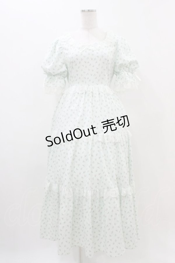 画像1: Hudson honey / しぃぺろ/小花柄ワンピース M ミント H-25-11-10-019-0-OP-NS-ZH (1)