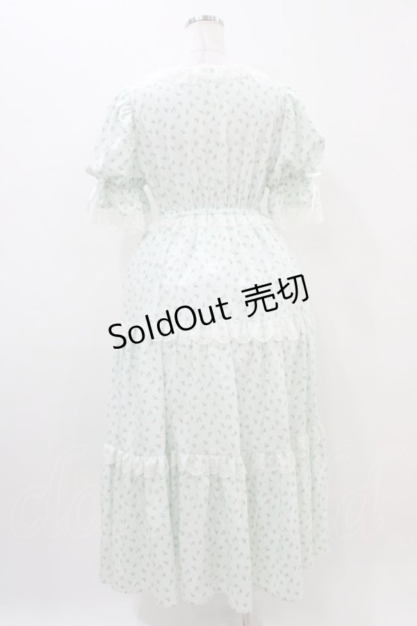 画像2: Hudson honey / しぃぺろ/小花柄ワンピース M ミント H-25-11-10-019-0-OP-NS-ZH (2)