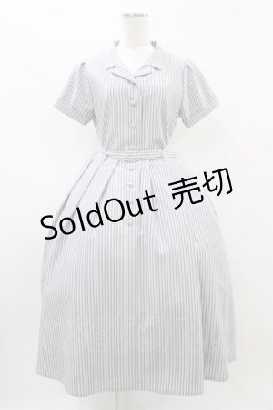 画像: an another angelus / フロント釦開衿ワンピース Free BLUE×WH H-25-11-10-020-CA-OP-NS-ZH