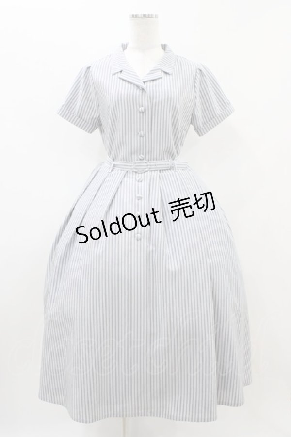 画像1: an another angelus / フロント釦開衿ワンピース Free BLUE×WH H-25-11-10-020-CA-OP-NS-ZH (1)