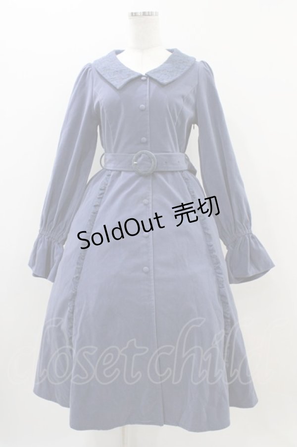 画像1: LIZ LISA / ベロアレースフリルワンピース Free ブルー H-25-11-10-021-LO-OP-NS-ZH (1)