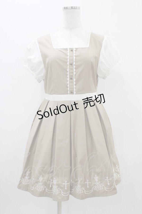 画像1: Ank Rouge / シャンデリア刺繍ワンピース Free ベージュ H-25-11-10-026-CA-OP-NS-ZH (1)