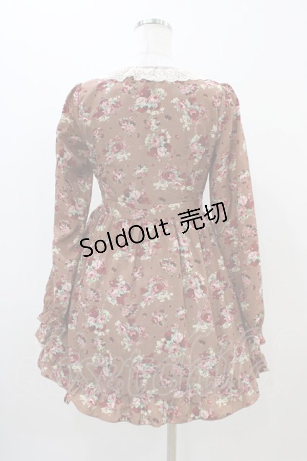 画像2: DearMyLove / 花柄ワンピース M ブラウン H-25-11-10-027-EL-OP-NS-ZH (2)