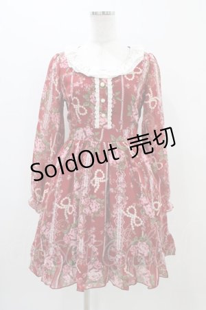 画像: DearMyLove / 花柄ワンピース M レッド H-25-11-10-028-EL-OP-NS-ZH