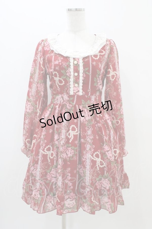 画像1: DearMyLove / 花柄ワンピース M レッド H-25-11-10-028-EL-OP-NS-ZH (1)