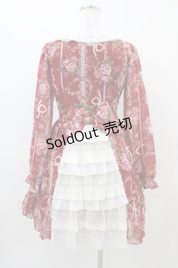 画像2: DearMyLove / 花柄ワンピース M レッド H-25-11-10-028-EL-OP-NS-ZH (2)