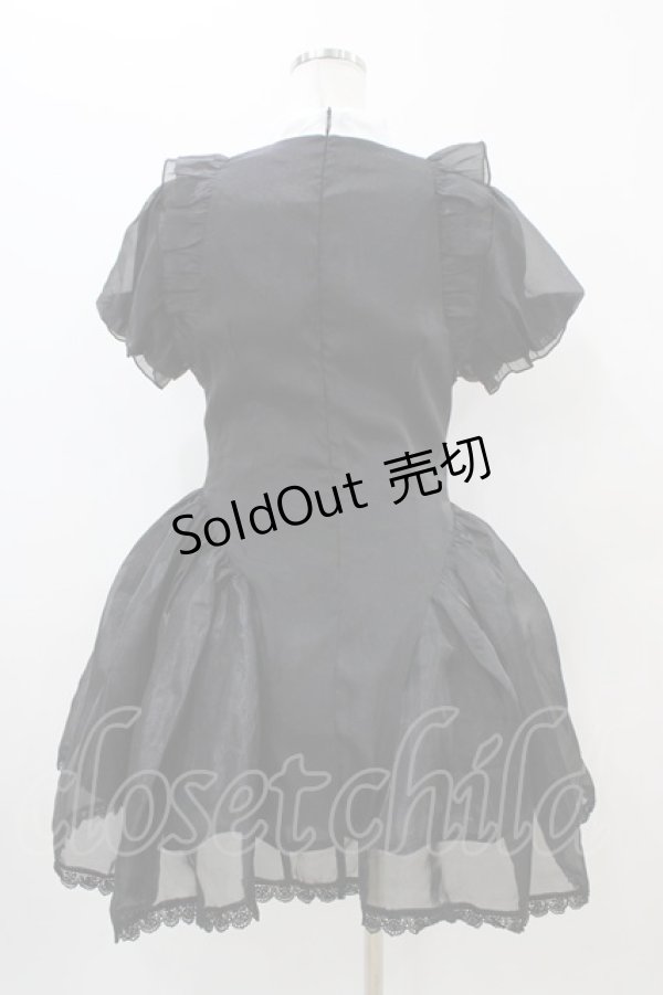 画像2: To Alice / オーガンジーリボンピース M ブラック/オフリボン H-25-11-10-029-LO-OP-NS-ZH (2)