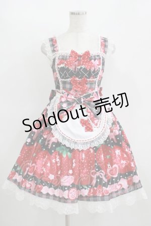 画像: Dream Lolita（海外ロリータブランド） / Strawberry Cream ジャンパースカート S ブラック H-25-11-11-001-PU-OP-NS-ZH