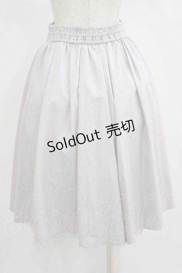 画像3: axes femme / リボンローズ刺繍タックスカート M ラベンダー H-25-11-11-027-AX-SK-NS-ZH (3)