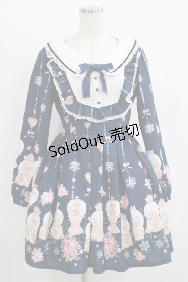 画像1: LIZ LISA / スノードーム柄ワンピース Free ネイビー H-25-11-11-029-LO-OP-NS-ZH (1)