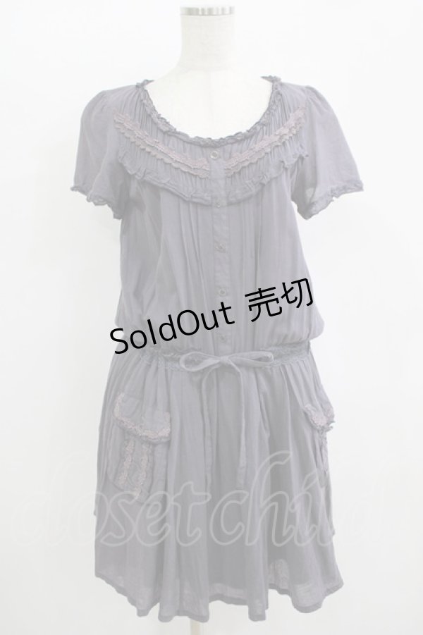 画像1: axes femme / ヨーク切替ワンピース M パープル H-25-11-11-030-AX-OP-NS-ZH (1)