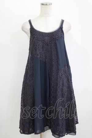 画像: axes femme / レース×シフォンワンピース M ネイビー H-25-11-11-032-AX-OP-NS-ZH