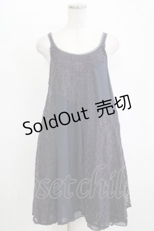 画像: axes femme / レース×シフォンワンピース M ネイビー H-25-11-11-032-AX-OP-NS-ZH