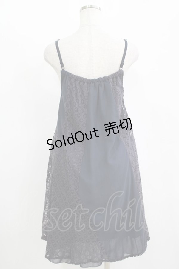 画像3: axes femme / レース×シフォンワンピース M ネイビー H-25-11-11-032-AX-OP-NS-ZH (3)