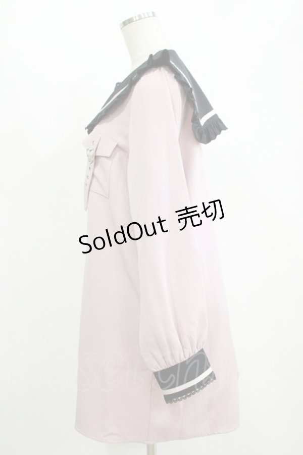 画像2: DearMyLove / 十字架セーラーシャツワンピース LL ピンク H-25-11-11-033-EL-OP-NS-ZH (2)