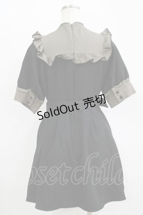 画像3: DearMyLove / ガーターデザインバラ刺繍ワンピース L ブラック H-25-11-11-034-EL-OP-NS-ZH (3)