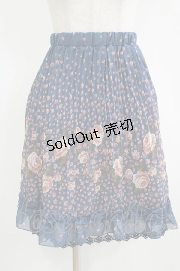 画像1: axes femme / 花柄スカート M ブルー H-25-11-11-035-AX-SK-NS-ZH (1)