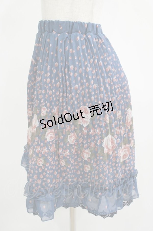 画像2: axes femme / 花柄スカート M ブルー H-25-11-11-035-AX-SK-NS-ZH (2)
