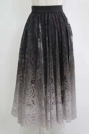 画像: axes femme / グラデレースサーキュラースカート Free ブラック H-25-11-11-036-AX-SK-NS-ZH