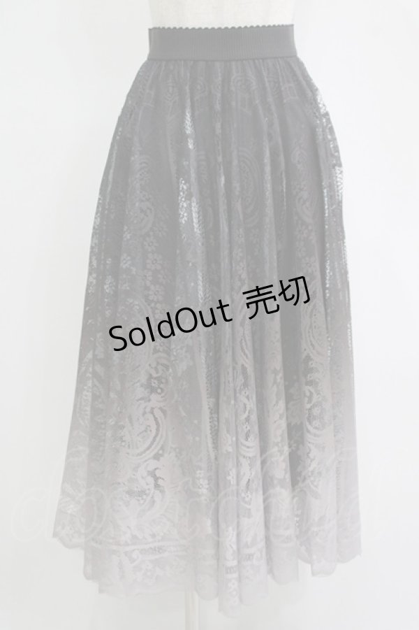 画像1: axes femme / グラデレースサーキュラースカート Free ブラック H-25-11-11-036-AX-SK-NS-ZH (1)