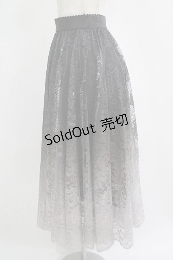 画像2: axes femme / グラデレースサーキュラースカート Free ブラック H-25-11-11-036-AX-SK-NS-ZH (2)