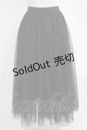 画像: axes femme / ロングチュールスカート Free ブラック H-25-11-11-037-AX-SK-NS-ZH