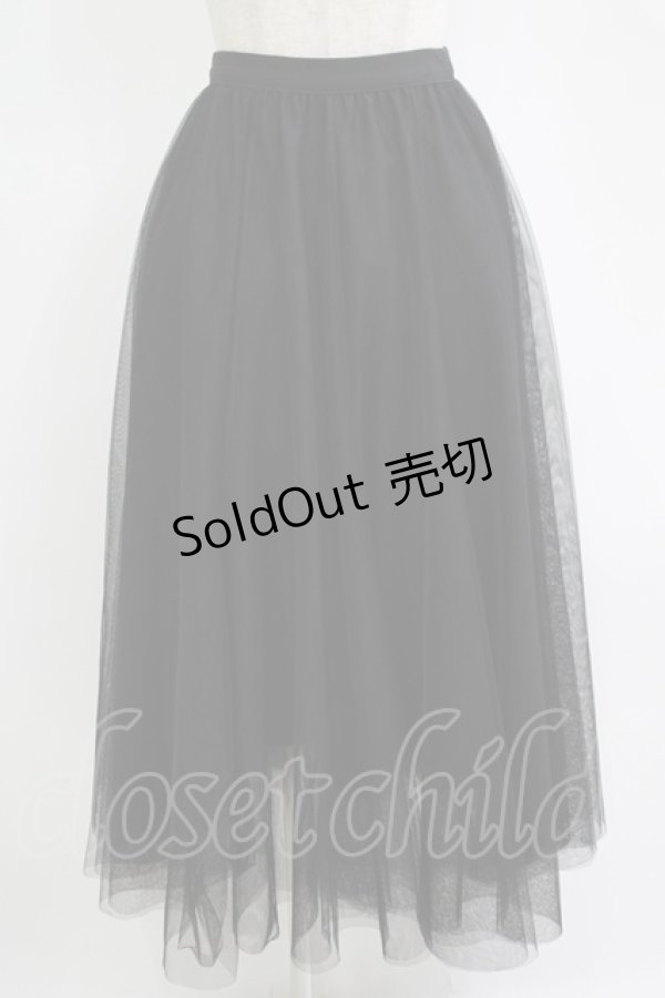 画像1: axes femme / ロングチュールスカート Free ブラック H-25-11-11-037-AX-SK-NS-ZH (1)