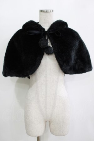 画像: Angelic Pretty / Snow rabbitファーケープ Free ブラック H-25-11-11-040-AP-CO-NS-ZH