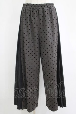 画像: axes femme / 異素材切替サイドプリーツパンツ Free グレー H-25-11-11-042-AX-PA-NS-ZH