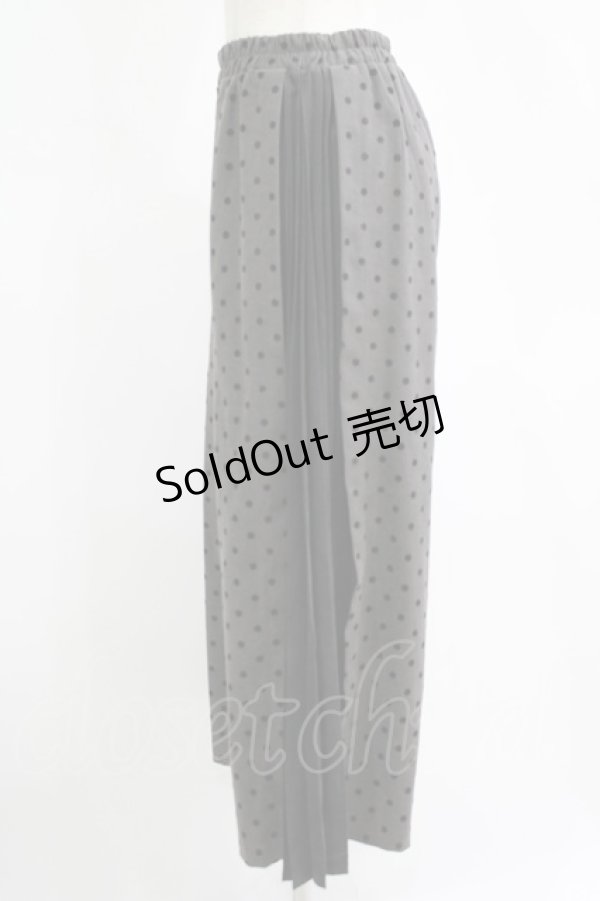 画像2: axes femme / 異素材切替サイドプリーツパンツ Free グレー H-25-11-11-042-AX-PA-NS-ZH (2)