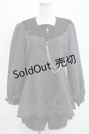 画像: DearMyLove / 闇十字架チャームセットアップ LL グレー H-25-11-11-043-EL-OP-NS-ZH