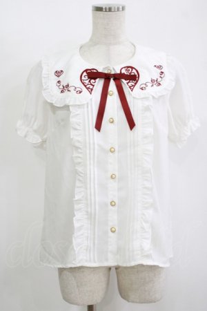 画像: Amavel / トランプ刺繍ブラウス Free オフ/レッド H-25-11-11-049-CA-BL-NS-ZH