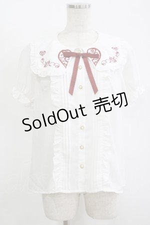 画像: Amavel / トランプ刺繍ブラウス Free オフ/レッド H-25-11-11-049-CA-BL-NS-ZH