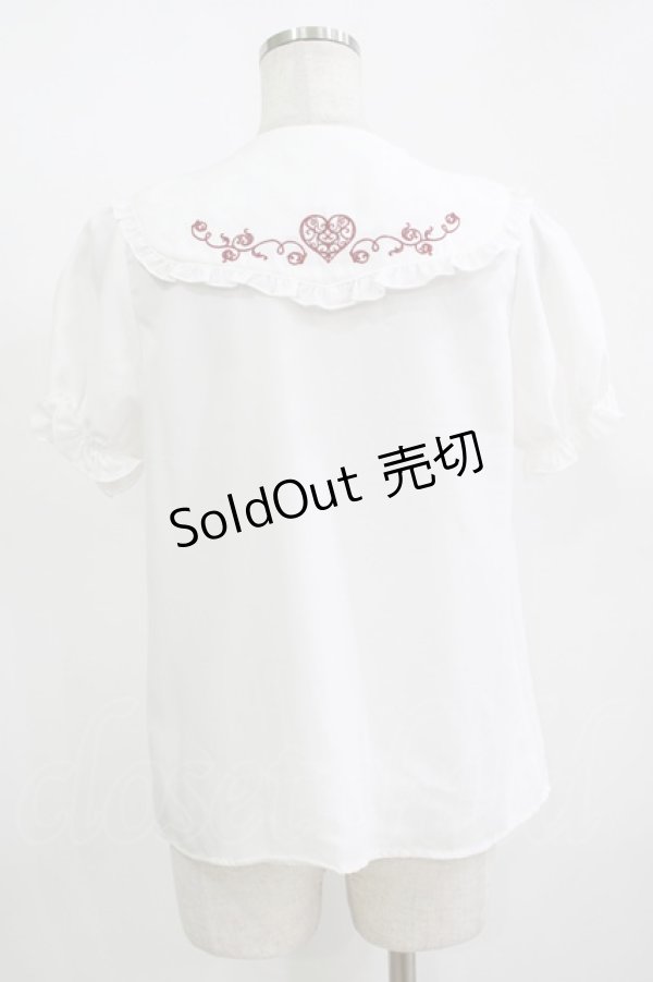 画像3: Amavel / トランプ刺繍ブラウス Free オフ/レッド H-25-11-11-049-CA-BL-NS-ZH (3)