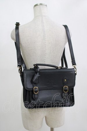 画像: axes femme / 型押し入りサッチェルバッグ  ブラック H-25-11-11-058-AX-BG-NS-ZH