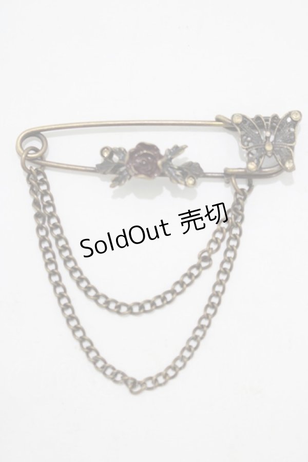 画像1: axes femme / ローズピンブローチ  アンティークゴールド H-25-11-11-064-AX-AC-NS-ZH (1)